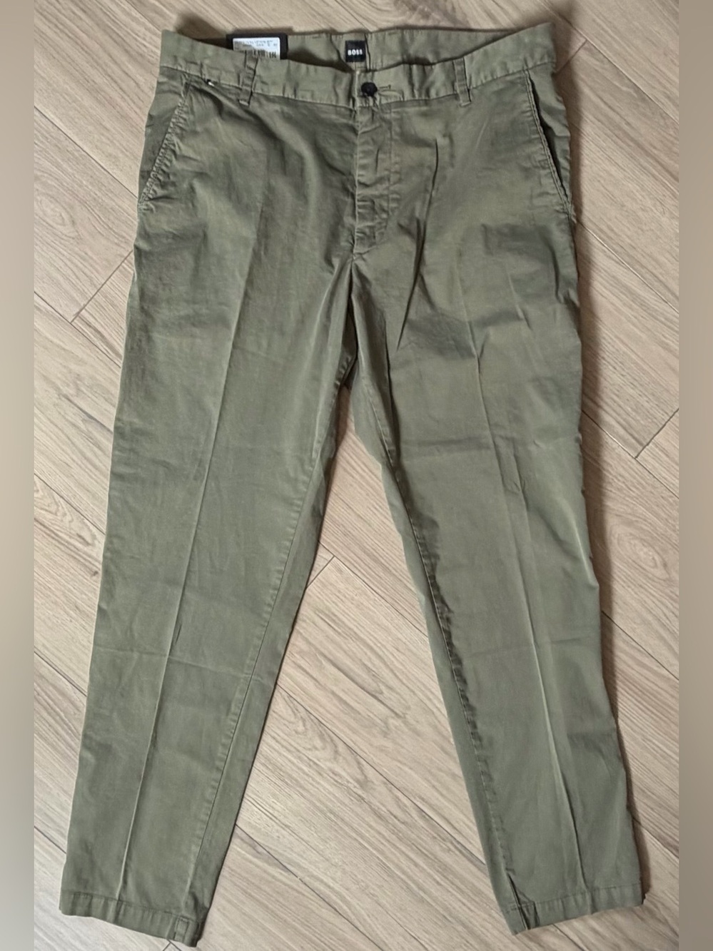 NWT HUGO BOSS Pants Mens Size 36 Olive Chino Tapered Leg Regular Fit Kane $158